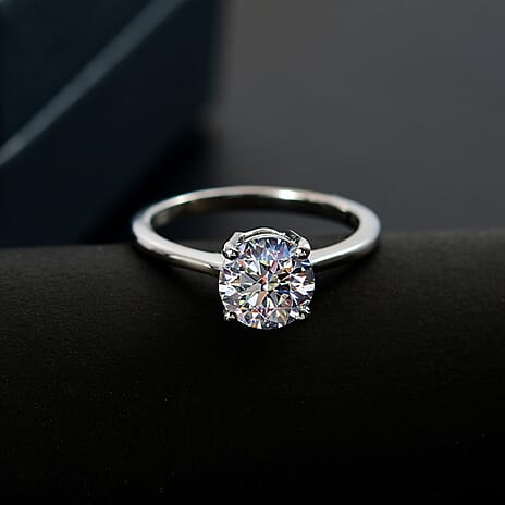 Luxuriant Diamond 9K White Gold SGL Certified Lab Grown Diamond (VS-E-F) Solitaire Ring 2.03 Ct.