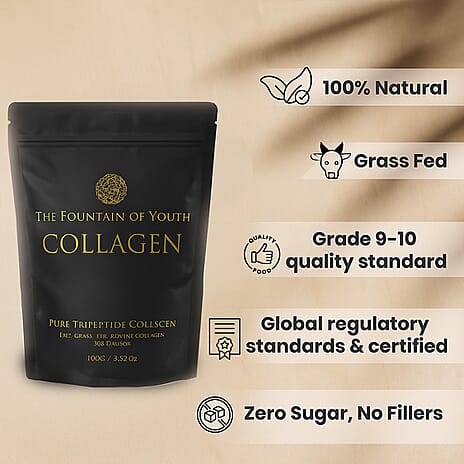 Fountain of Youth Lifestyle Pure Tripeptide Collagen - 100gm (Upto 100 Days Supply)