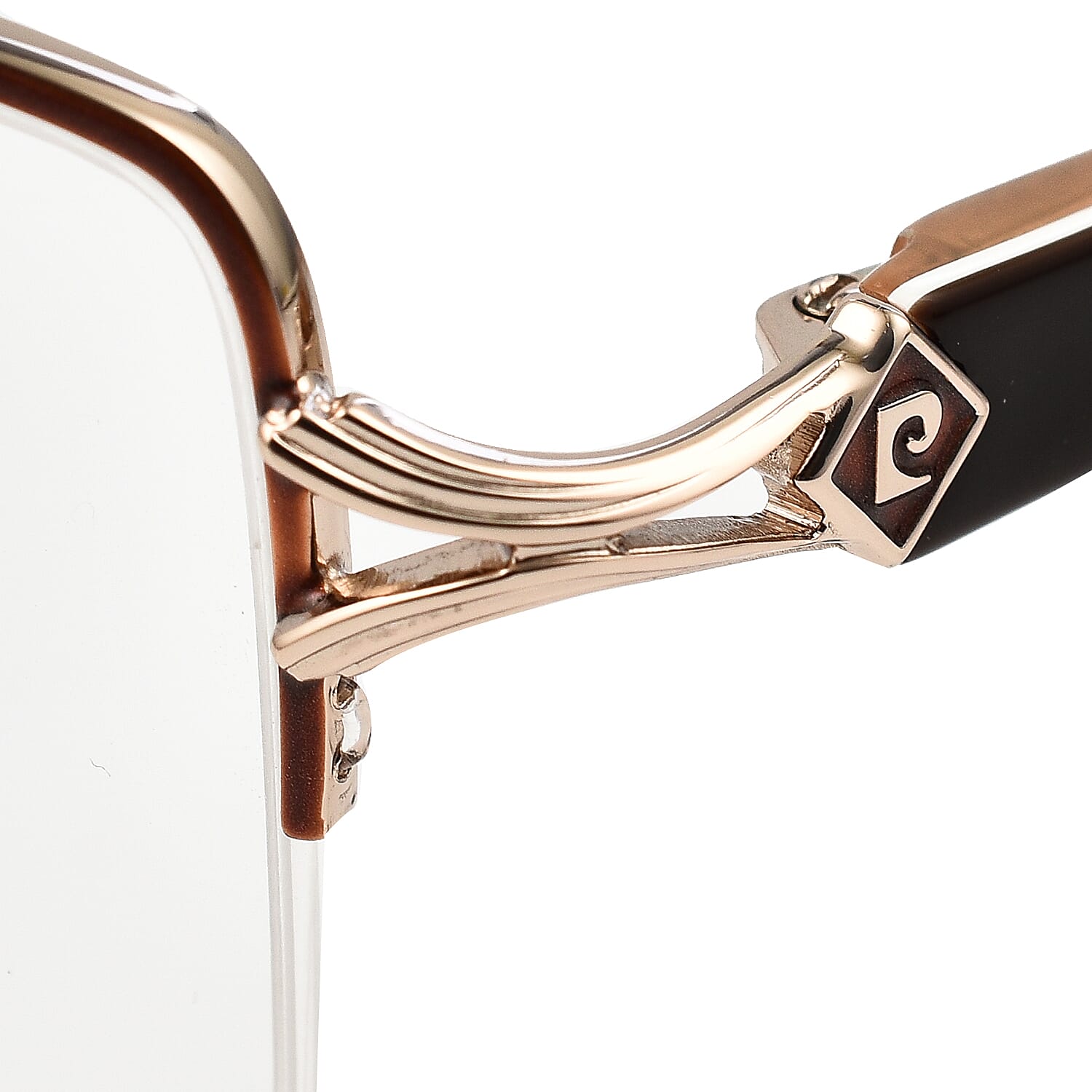 One Time Closeout - Limited Edition Crystal Studded Pierre Cardin Reading Glasses - (Power - 2.5) - Gold Black