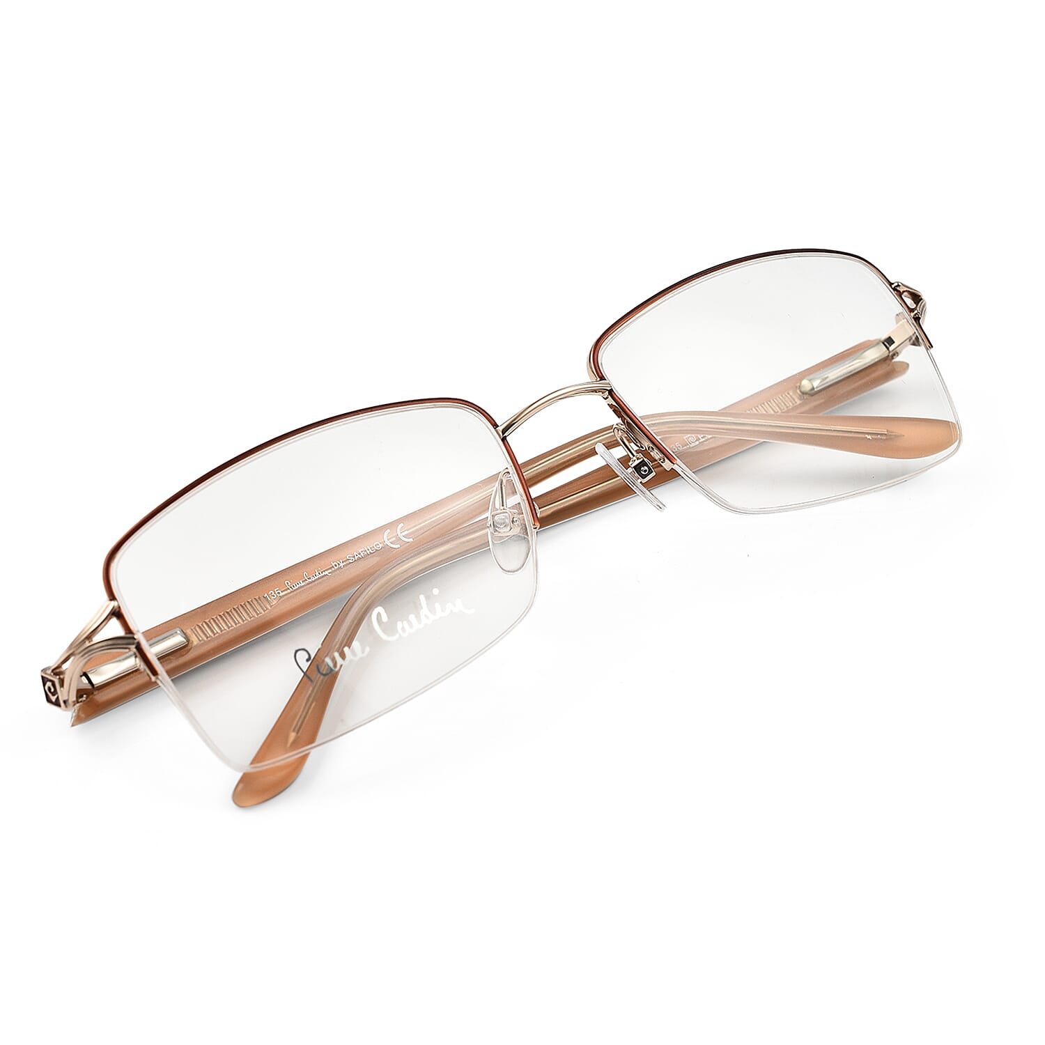 One Time Closeout - Limited Edition Crystal Studded Pierre Cardin Reading Glasses - (Power - 2.5) - Gold Black