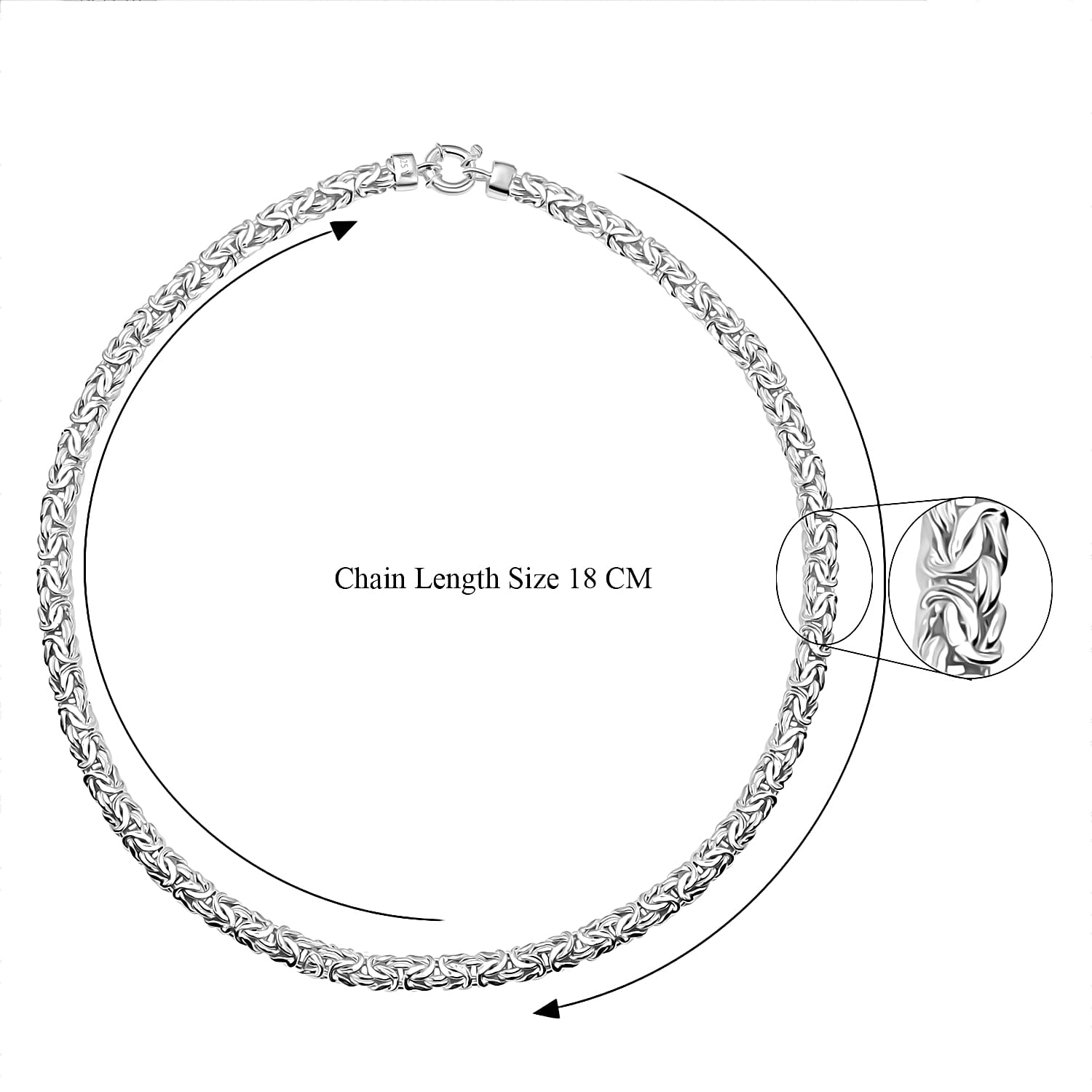 Biggest Closeout Deal- Sterling Silver Handmade Byzantine Necklace (Size - 20) 33 gram