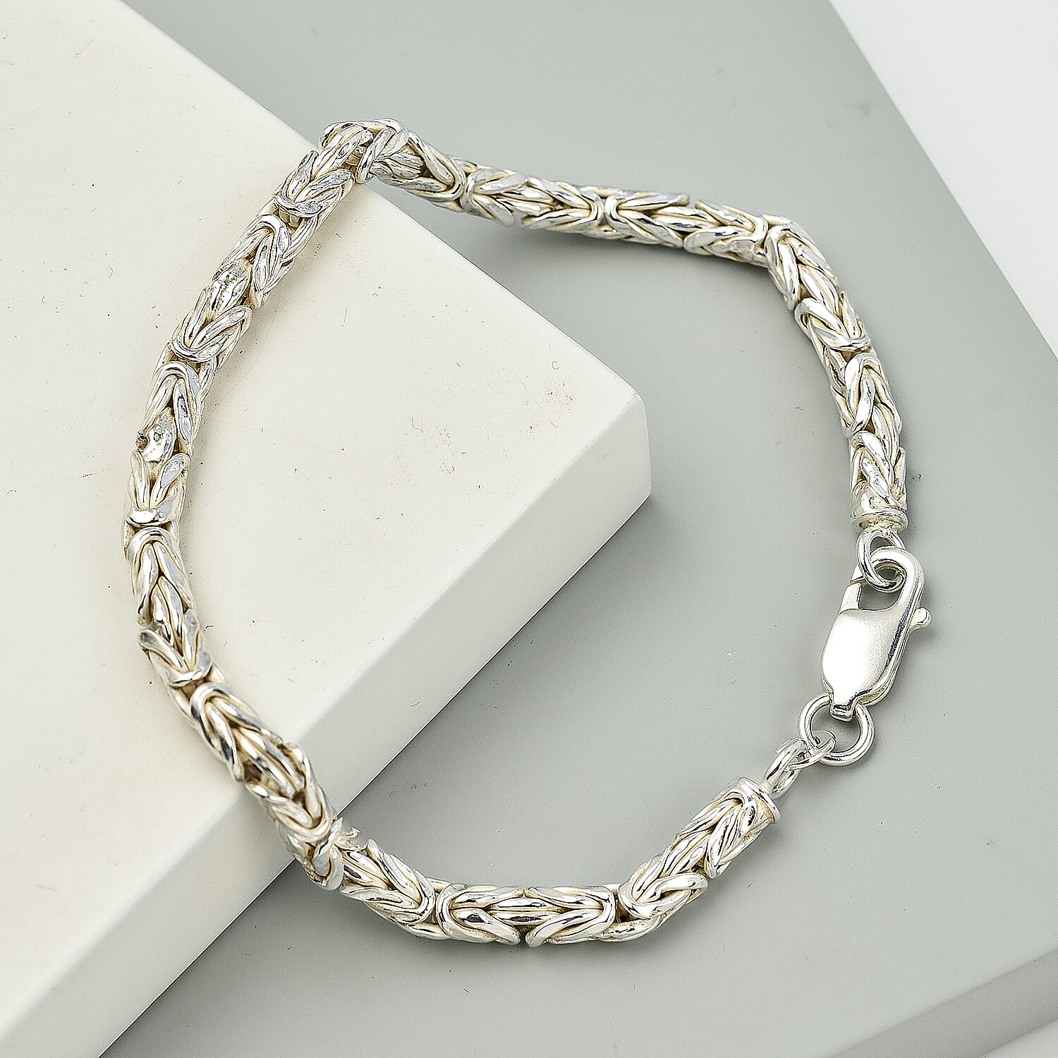 Biggest Close Out Deal- Sterling Silver Byzanite Bracelet With Lobster Calsp (Size - 7.5)