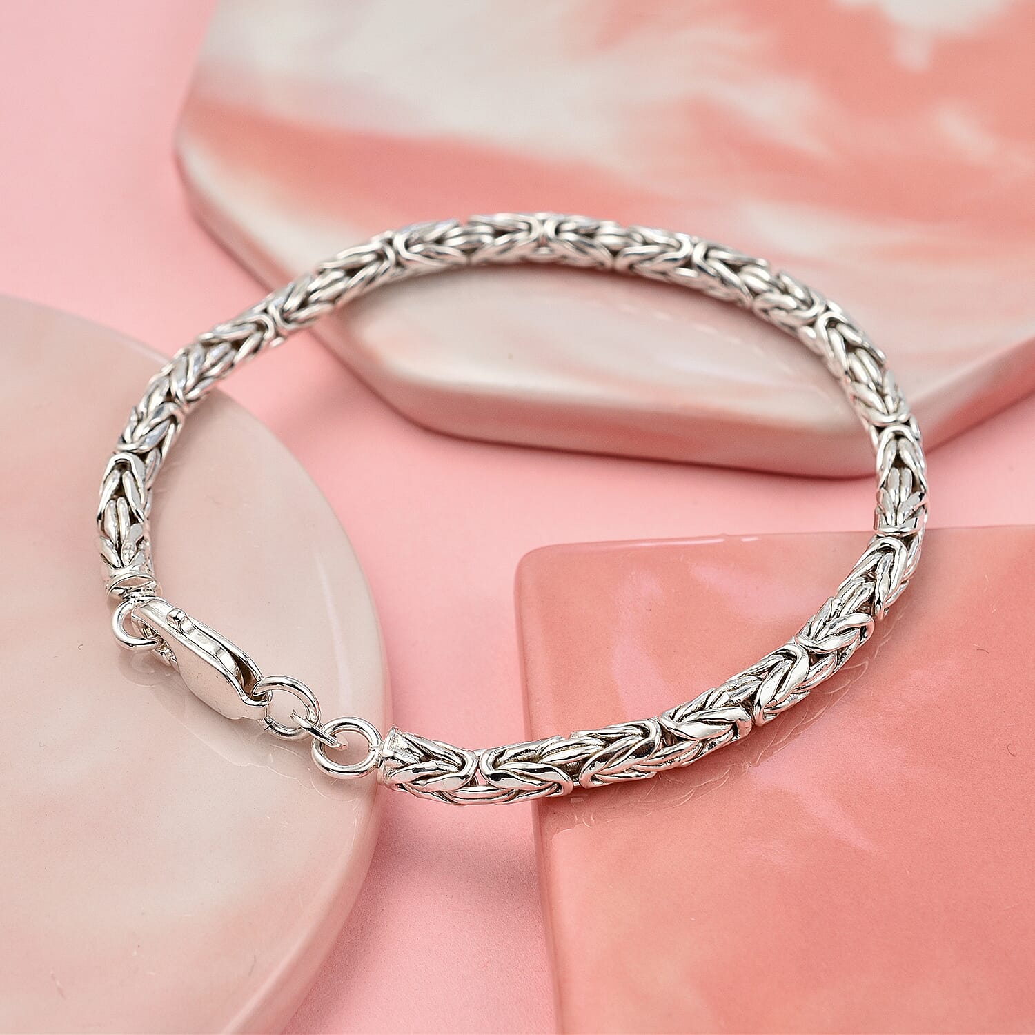 Biggest Close Out Deal- Sterling Silver Byzanite Bracelet With Lobster Calsp (Size - 7.5)