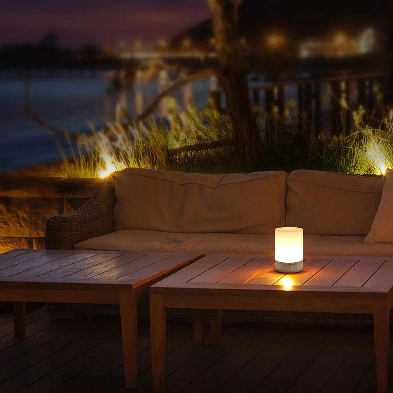 Aukey Lamp Rechargeable - Up to 15 Hours on Single Charge - Warm White Light and RGB Colours