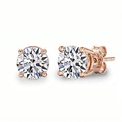 LUXURIANT 0.5 Ct. Lab Grown Diamond Solitaire Stud Push Back Earring in 18K Vermeil Yellow Gold Over Sterling Silver
