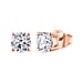 Luxuriant Diamond 0.5 Ct. Lab Grown Diamond Solitaire Stud Earrings in 18K Rose Gold Vermeil Sterling Silver