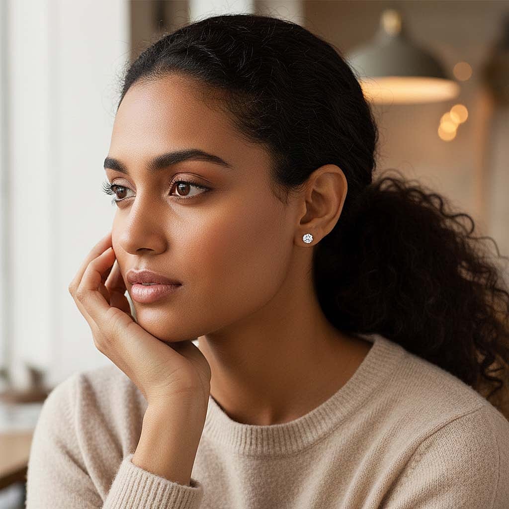 Luxuriant - Lab Grown Diamond (SI-GH) Solitaire Stud Push Back Earring in 18K Vermeil Yellow Gold Plated Sterling Silver 1.00 Ct.