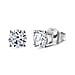 Luxuriant Diamond 0.2 Ct. Lab Grown Diamond Solitaire Stud Earrings in Platinum Overlay Sterling Silver