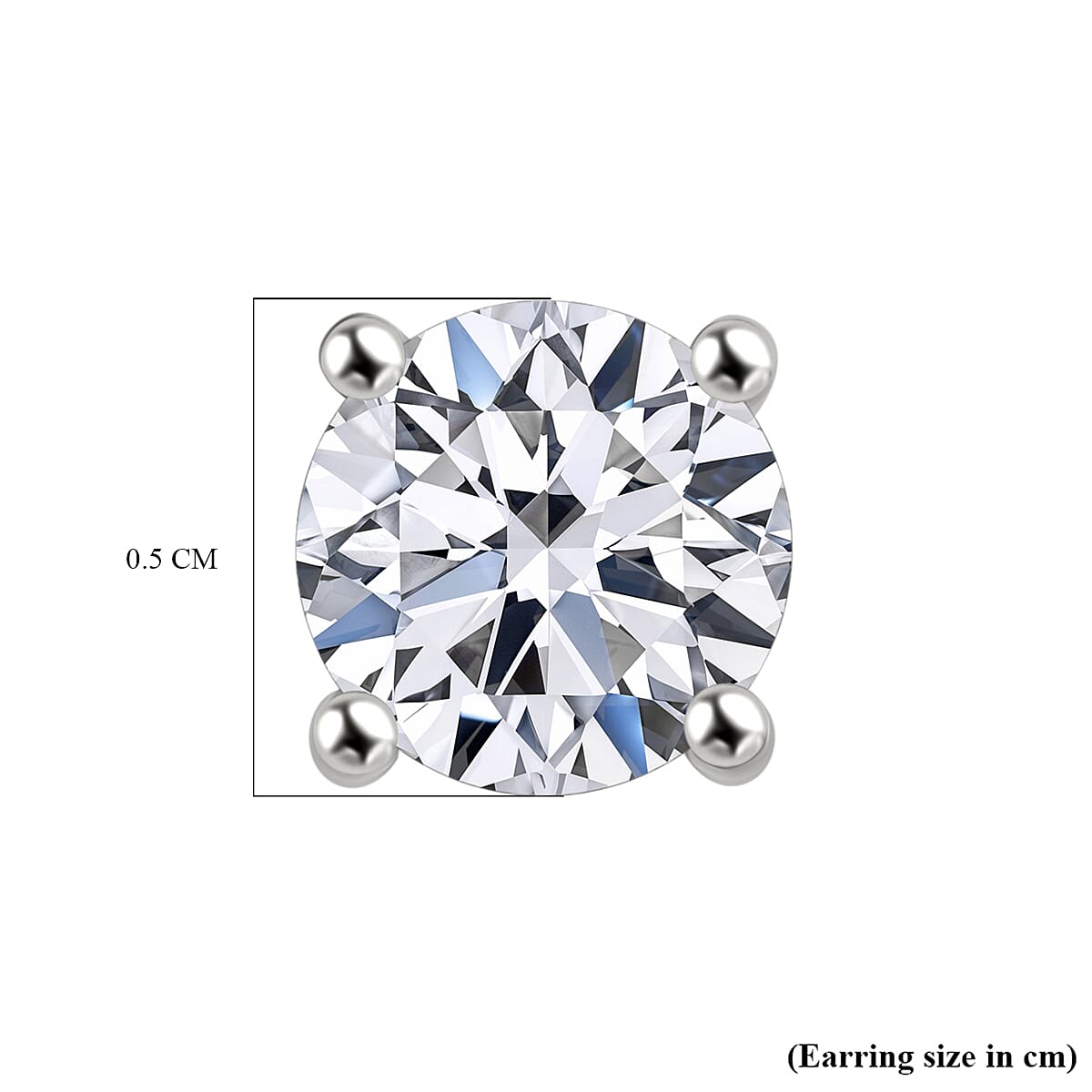 Luxuriant - Lab Grown Diamond (SI-GH) Solitaire Stud Push Back Earring in Rhodium Overlay Sterling Silver 1.00 Ct.