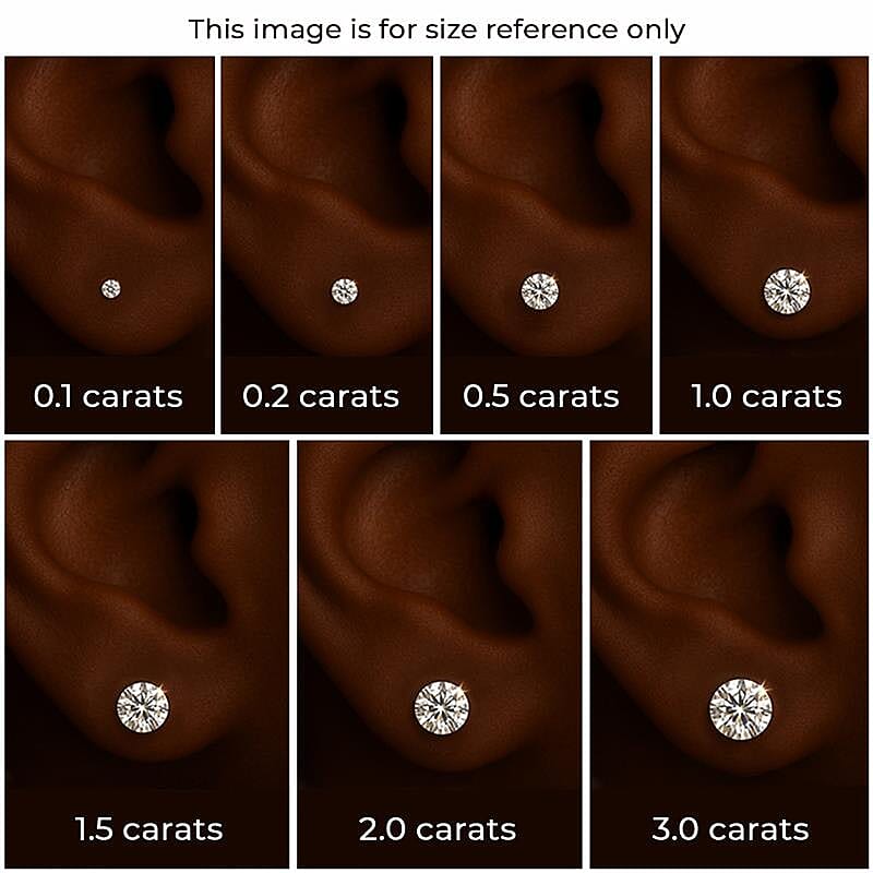 Luxuriant Diamond Lab Grown Diamond (SI-G-H) Solitaire Stud Push Back Earrings in 18K Vermeil Rose Gold Plated Sterling Silver 0.51 Ct. Luxuriant Diamond Lab Grown Diamond (SI-G-H) Solitaire Stud Push Back Earrings in 18K Vermeil Rose Gold Plated Sterling Silver 0.51 Ct.