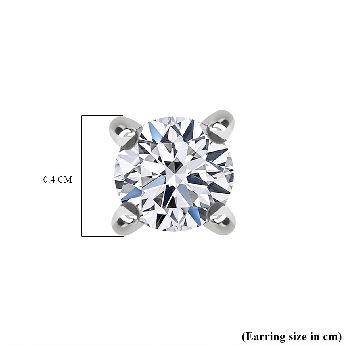 Luxuriant Lab Grown Diamond (SI-GH) Solitaire Stud Push Back Earring in Rhodium Overlay Sterling Silver 0.51 Ct.