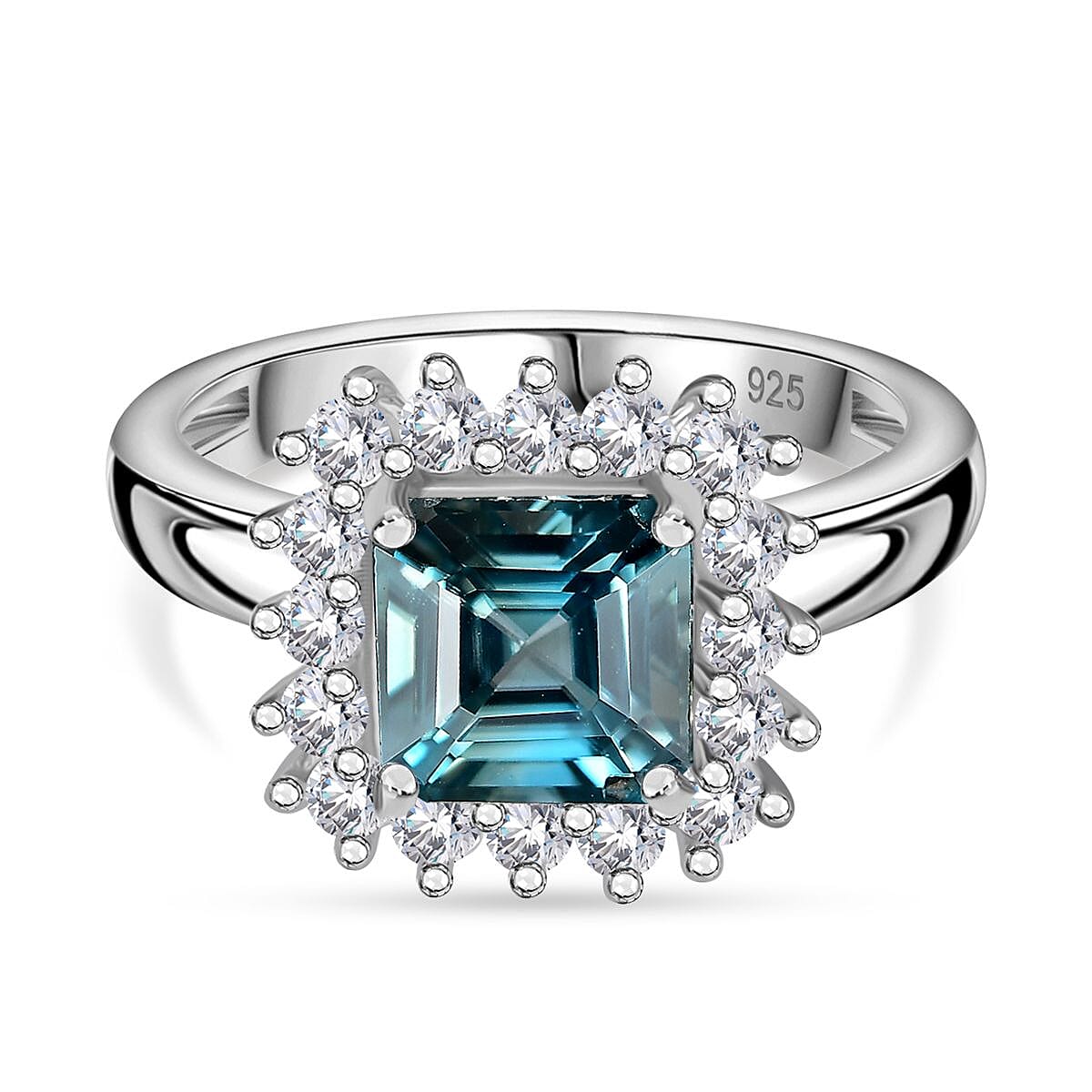 New Arrival - Natural Ratanakiri Zircon & White Zircon Ring in Rhodium Sterling Silver 3.76 Ct.