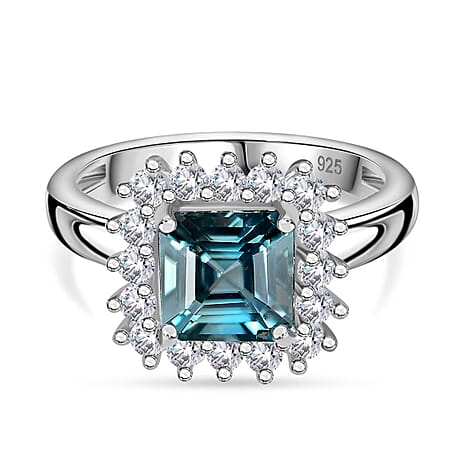 New Arrival - Natural Ratanakiri Zircon & White Zircon Ring in Rhodium Sterling Silver 3.76 Ct.