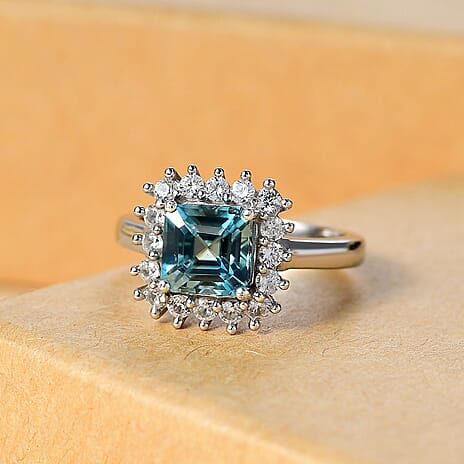 New Arrival - Natural Ratanakiri Zircon & White Zircon Ring in Rhodium Sterling Silver 3.76 Ct.