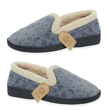 Jo & Joe Ladies Slipper (Size 4) - Grey & Brown