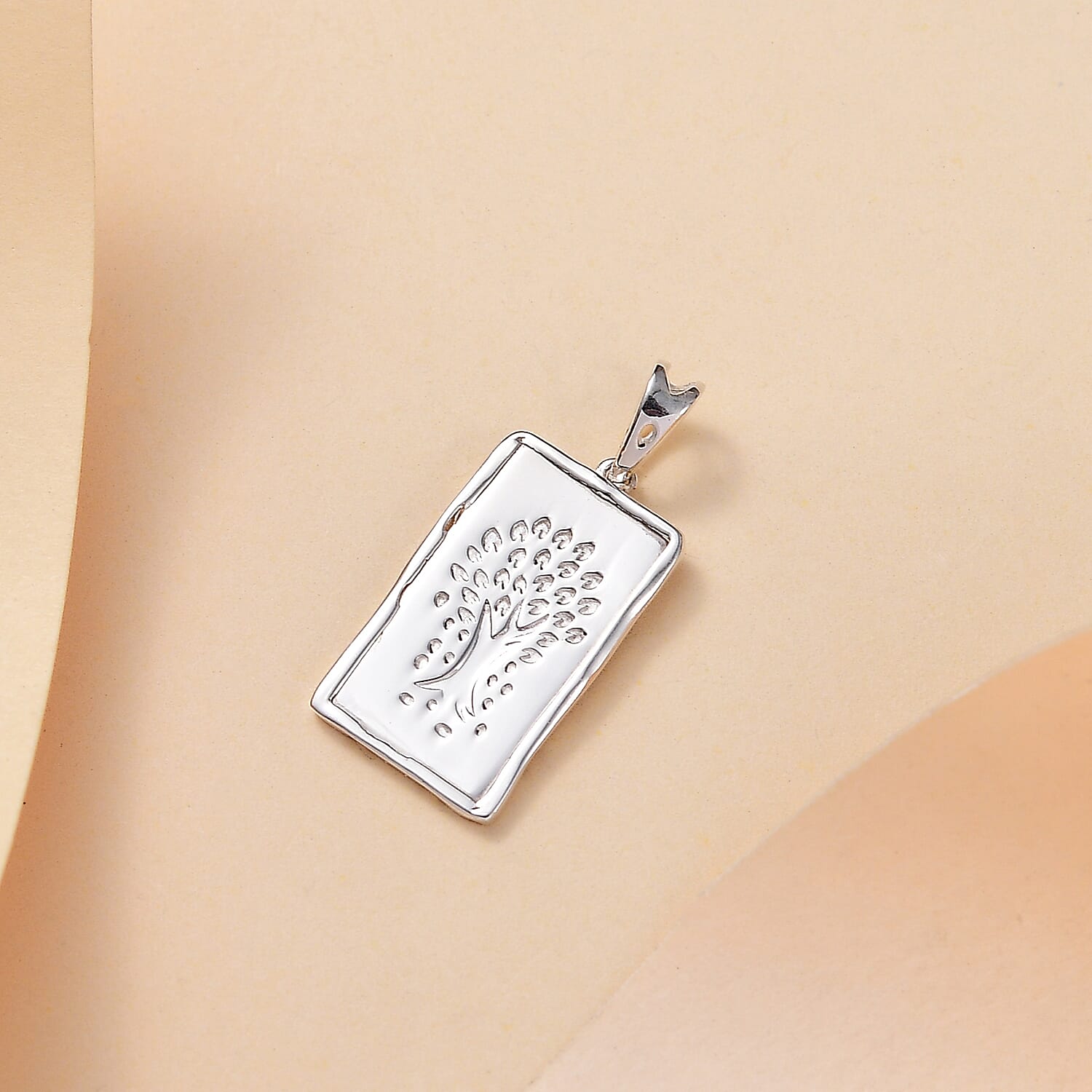 One Time Closeout - Platinum Overlay Sterling Silver Tree of Life Pendant