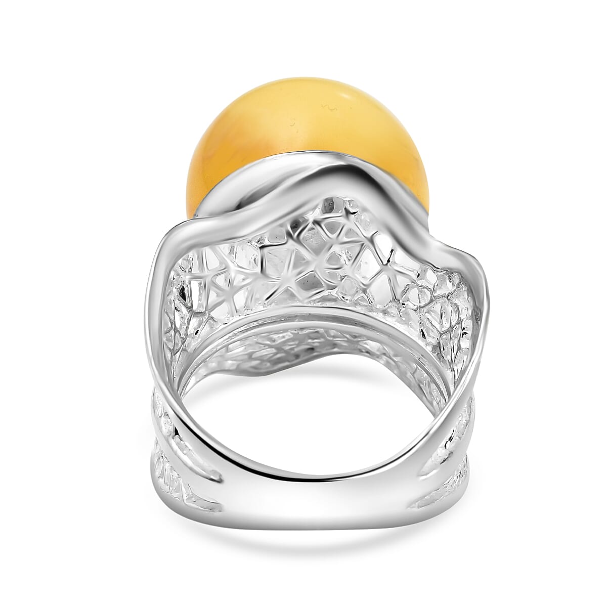 Amber  Ring  Sterling Silver 4.00 ct,  Silver Wt. 7.7 Gms  4.000  Ct.