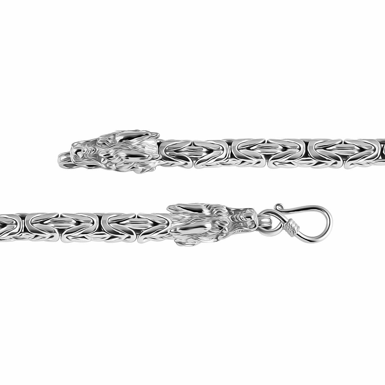 Royal Bali Sterling Silver Dragon Head Borobudur Bracelet (Size - 8), Silver Wt. 31.85 Gms. Royal Bali Sterling Silver Dragon Head Borobudur Bracelet (Size - 8), Silver Wt. 31.85 Gms.