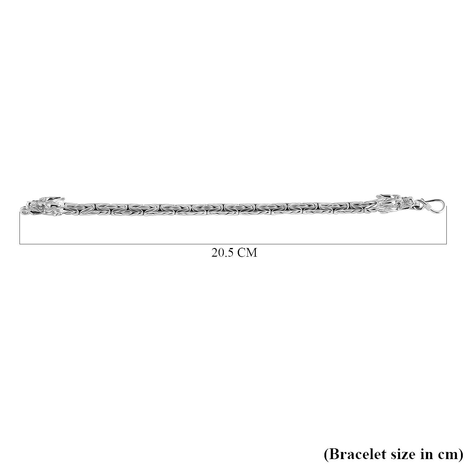 Royal Bali Sterling Silver Dragon Head Borobudur Bracelet (Size - 8), Silver Wt. 31.85 Gms. Royal Bali Sterling Silver Dragon Head Borobudur Bracelet (Size - 8), Silver Wt. 31.85 Gms.
