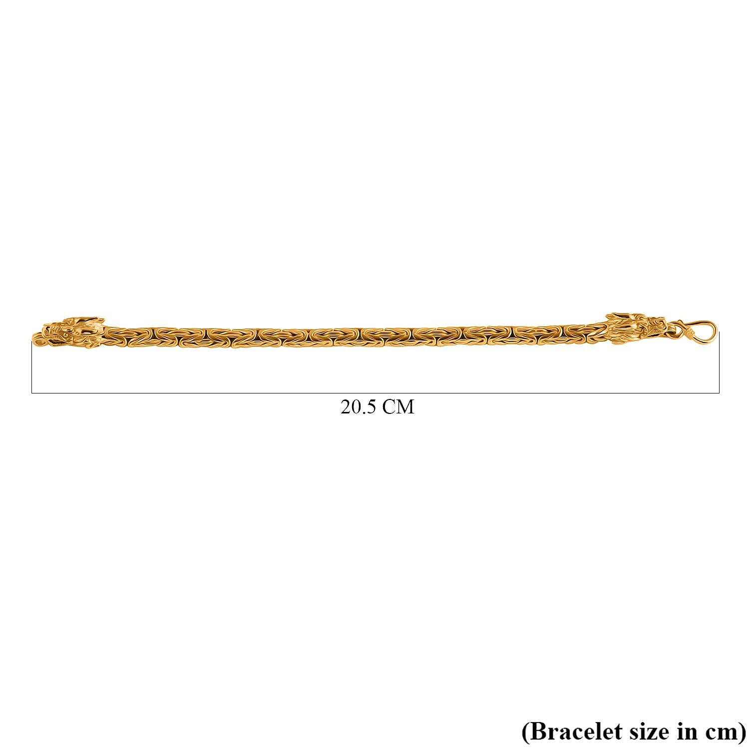 Royal Bali Collection - 22K Vermeil Yellow Gold Plated Sterling Silver Dragon Head Bracelet (Size - 8), Silver Wt. 31.95 Gms. Royal Bali Collection - 22K Vermeil Yellow Gold Plated Sterling Silver Dragon Head Bracelet (Size - 8), Silver Wt. 31.95 Gms.
