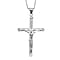 Jesus Crucifix Cross Pendant in Gold Plated Sterling Silver with Chain (Size 18)