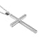 Rhodium Sterling Silver Cross Pendant With Chain Spring Ring Clasp