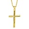 Gold Plated Sterling Silver Cross Pendant With Chain Spring Ring Clasp