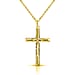 Gold Olay Sterling Silver Cross Pendant with Chain ( Size 18 )