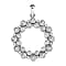 White Diamond Bubble Circle Pendant in Platinum Overlay Sterling Silver