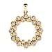 White Diamond Bubble Circle Pendant in Gold Overlay Sterling Silver