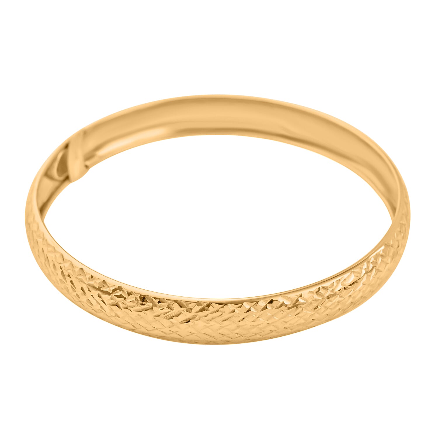 Gold Plated Sterling Silver Bangle (Size 8)