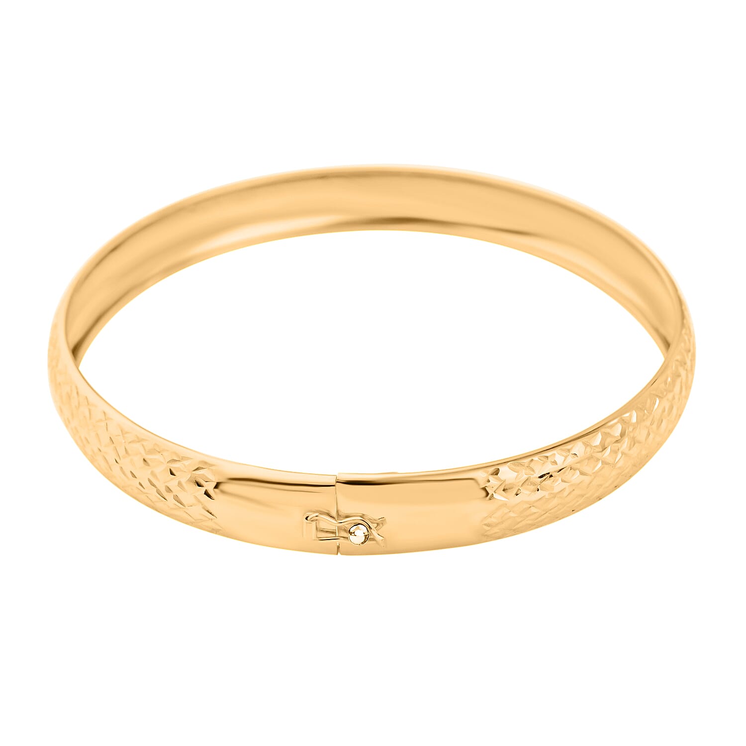 Gold Plated Sterling Silver Bangle (Size 8)