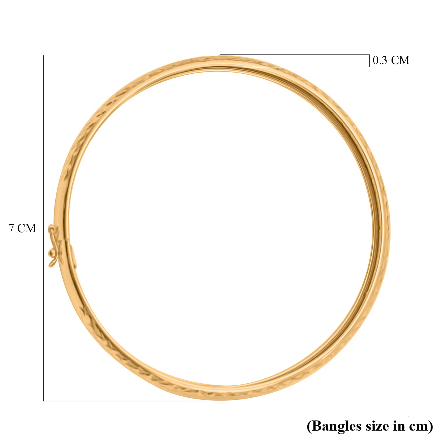 Gold Plated Sterling Silver Bangle (Size 8)