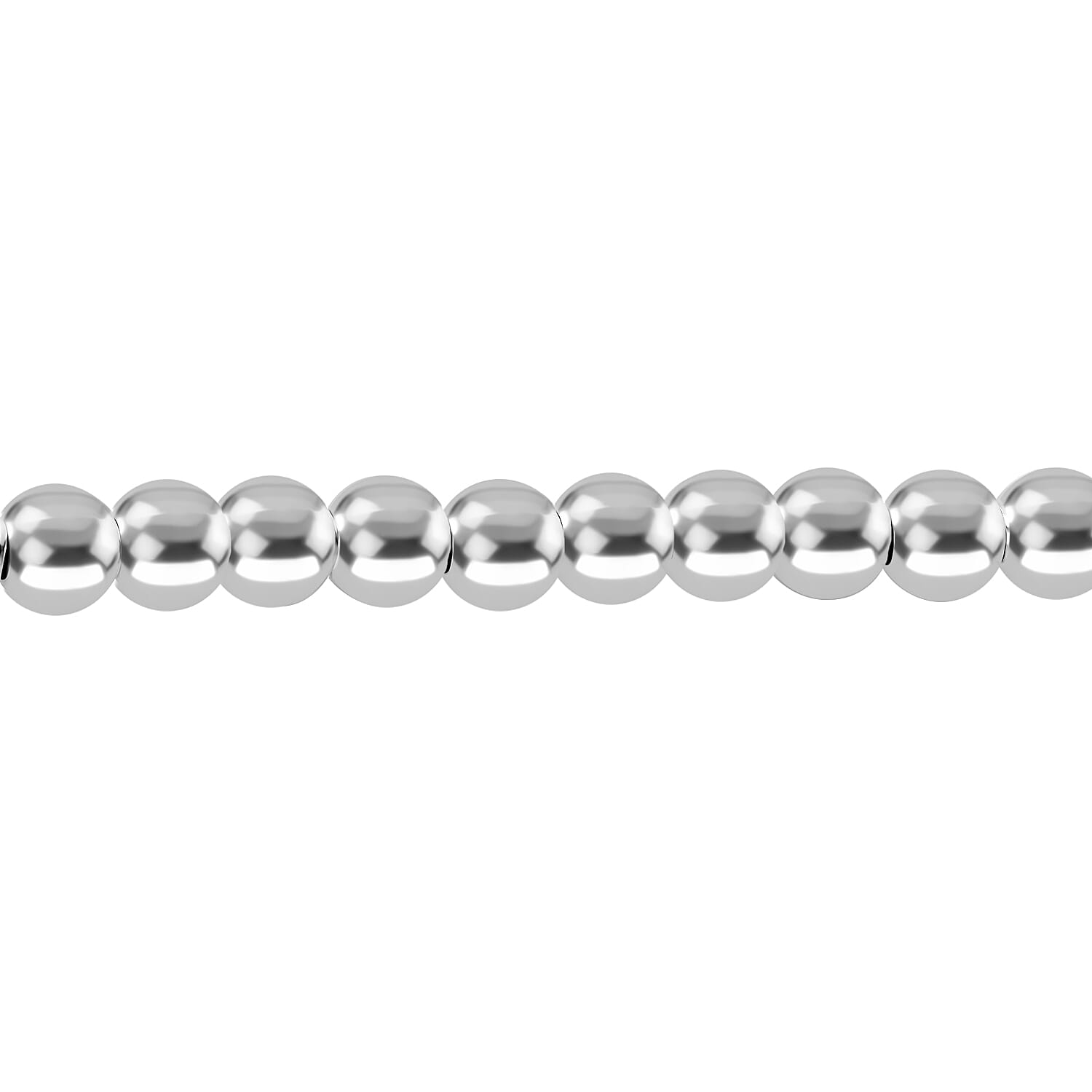 Designer Inspired - Sterling Silver Ball Bracelet in Rhodium Overlay Sterling Silver