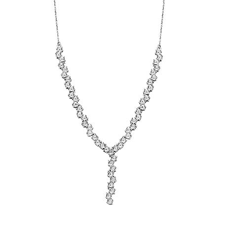 Designer Inspired Natural Diamond Necklace (Size - 18) with Lobster Clasp in White