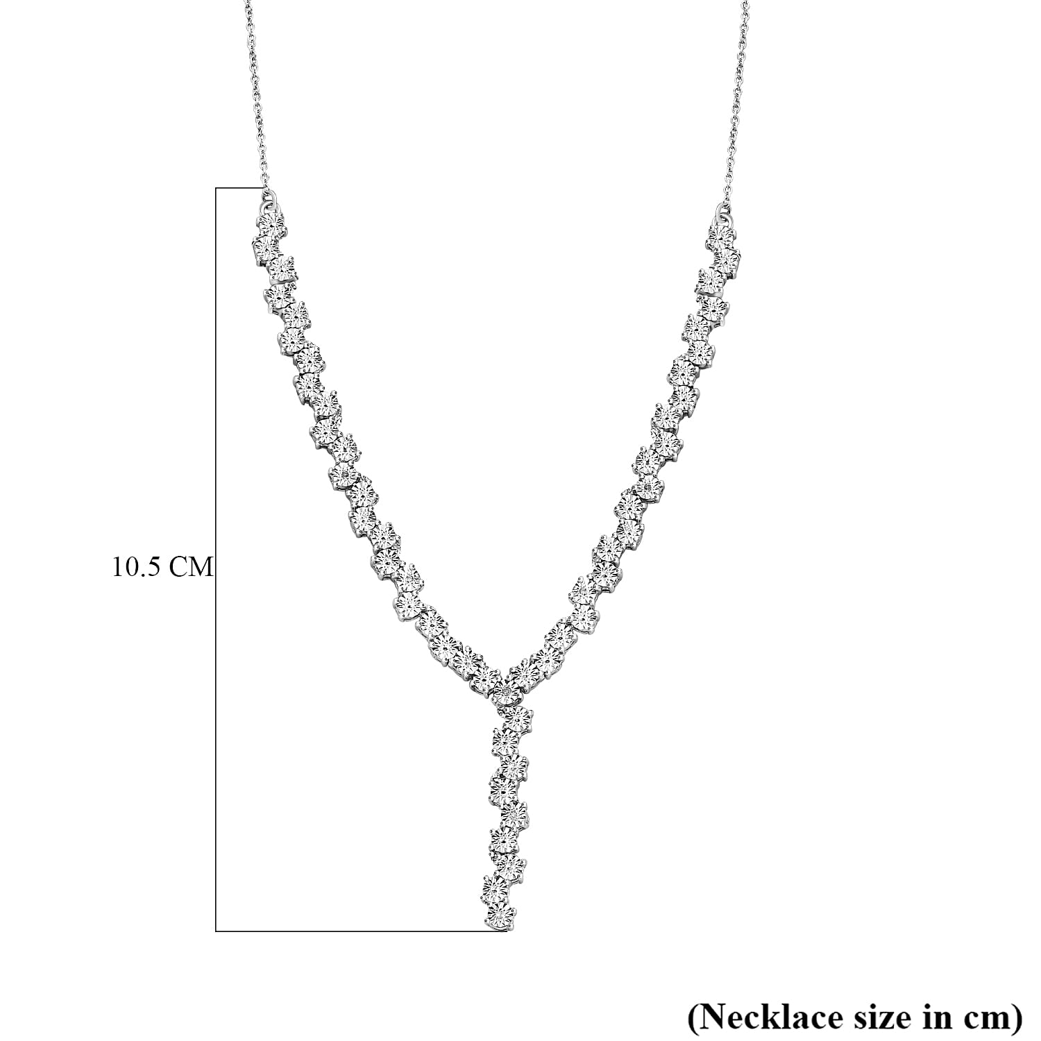 Designer Inspired Natural Diamond Necklace (Size - 18) with Lobster Clasp in White Designer Inspired Natural Diamond Necklace (Size - 18) with Lobster Clasp in White