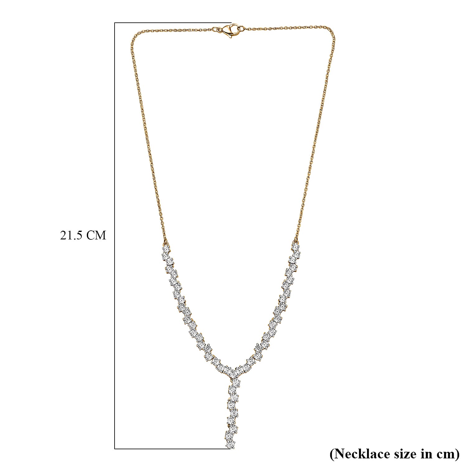 Designer Inspired Natural Diamond Necklace in Yellow (Size - 18) with Lobster Clasp