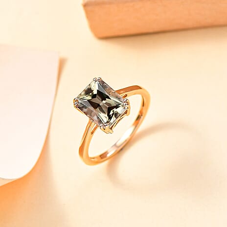 One Time Deal - 14K Yellow Gold AAA Turkizite Solitaire Ring 4.04 Ct