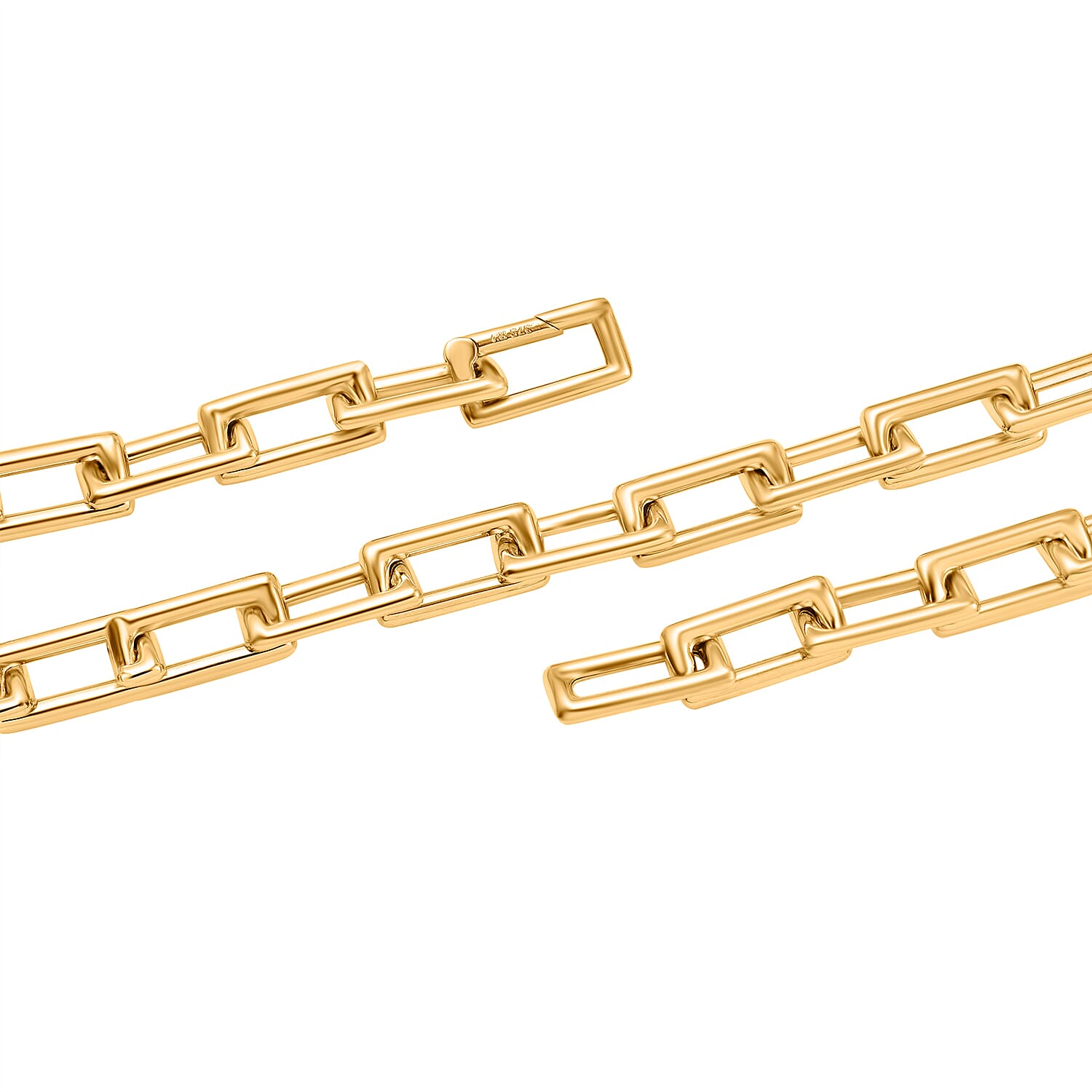 Italian Closeout Deal -9K Yellow Gold Square Paperclip Necklace (Size - 20),  Gold Wt. 18.75 Gms