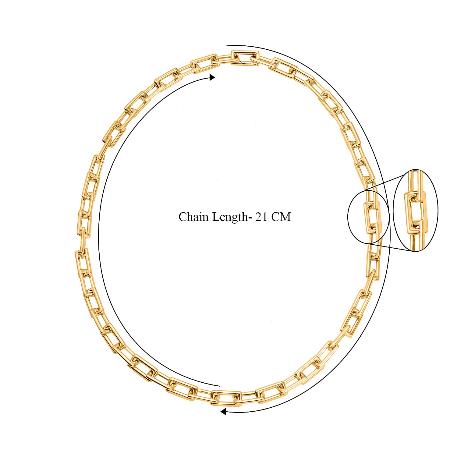 Italian Closeout Deal -9K Yellow Gold Square Paperclip Necklace (Size - 20),  Gold Wt. 18.75 Gms