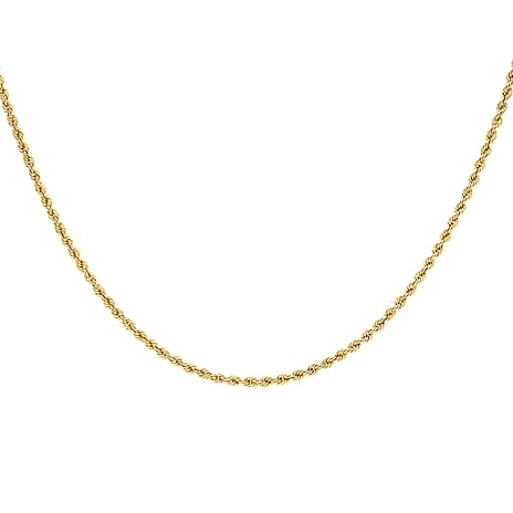 Italian Closeout - 9K Yellow Gold  Rope Necklace (Size - 18)