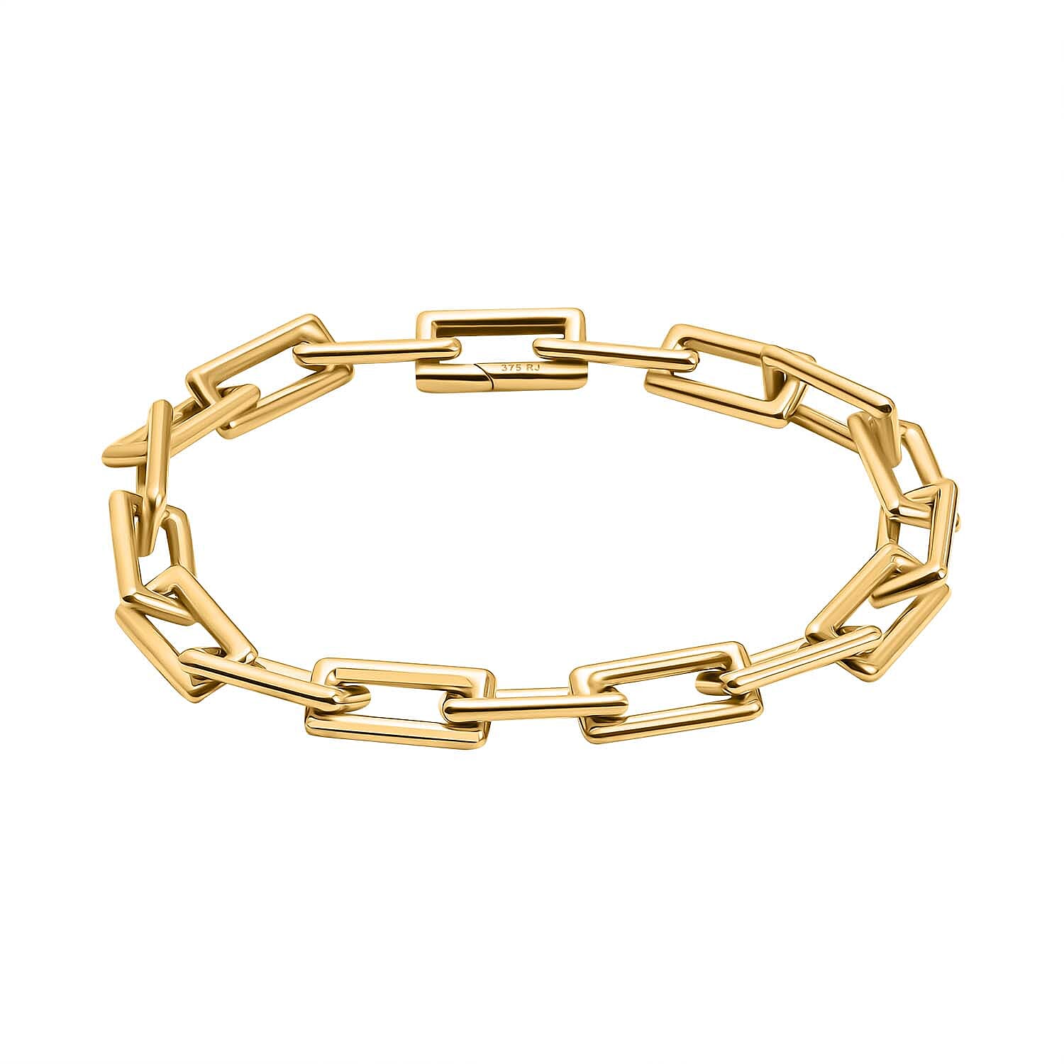 Italian Closeout Deal - 9K Yellow Gold Square Paperclip Bracelet (Size - 7.5),  Gold Wt. 7.35 Gms