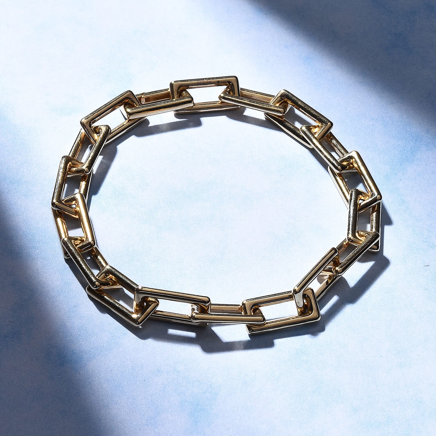 Italian Closeout Deal - 9K Yellow Gold Square Paperclip Bracelet (Size - 7.5),  Gold Wt. 7.35 Gms