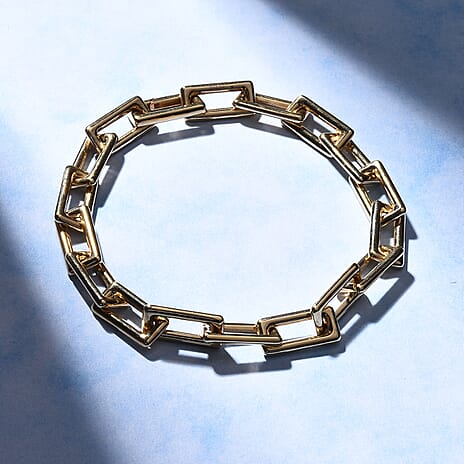 Italian Closeout Deal - 9K Yellow Gold Square Paperclip Bracelet (Size - 7.5),  Gold Wt. 7.35 Gms