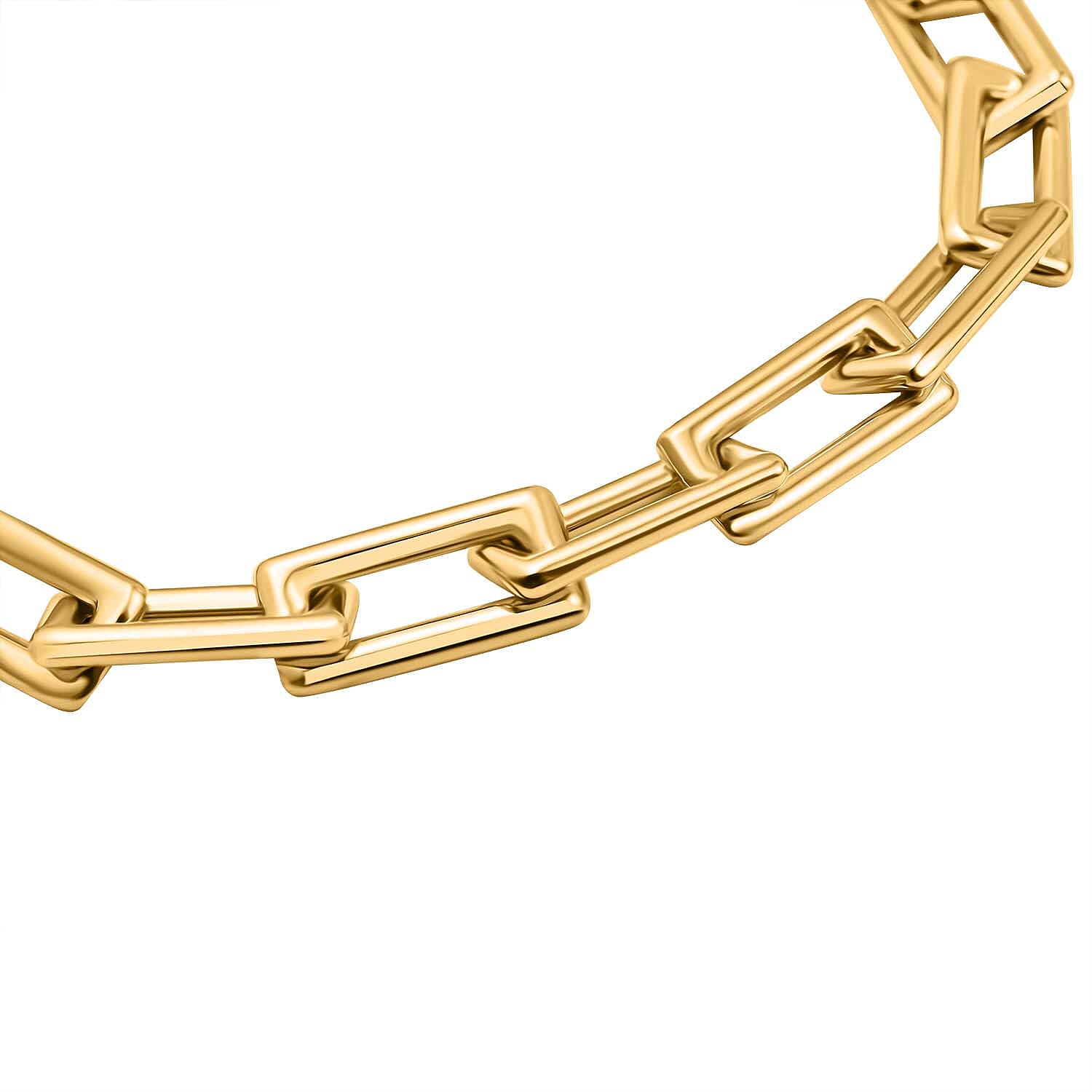 Italian Closeout Deal - 9K Yellow Gold Square Paperclip Bracelet (Size - 7.5),  Gold Wt. 7.35 Gms