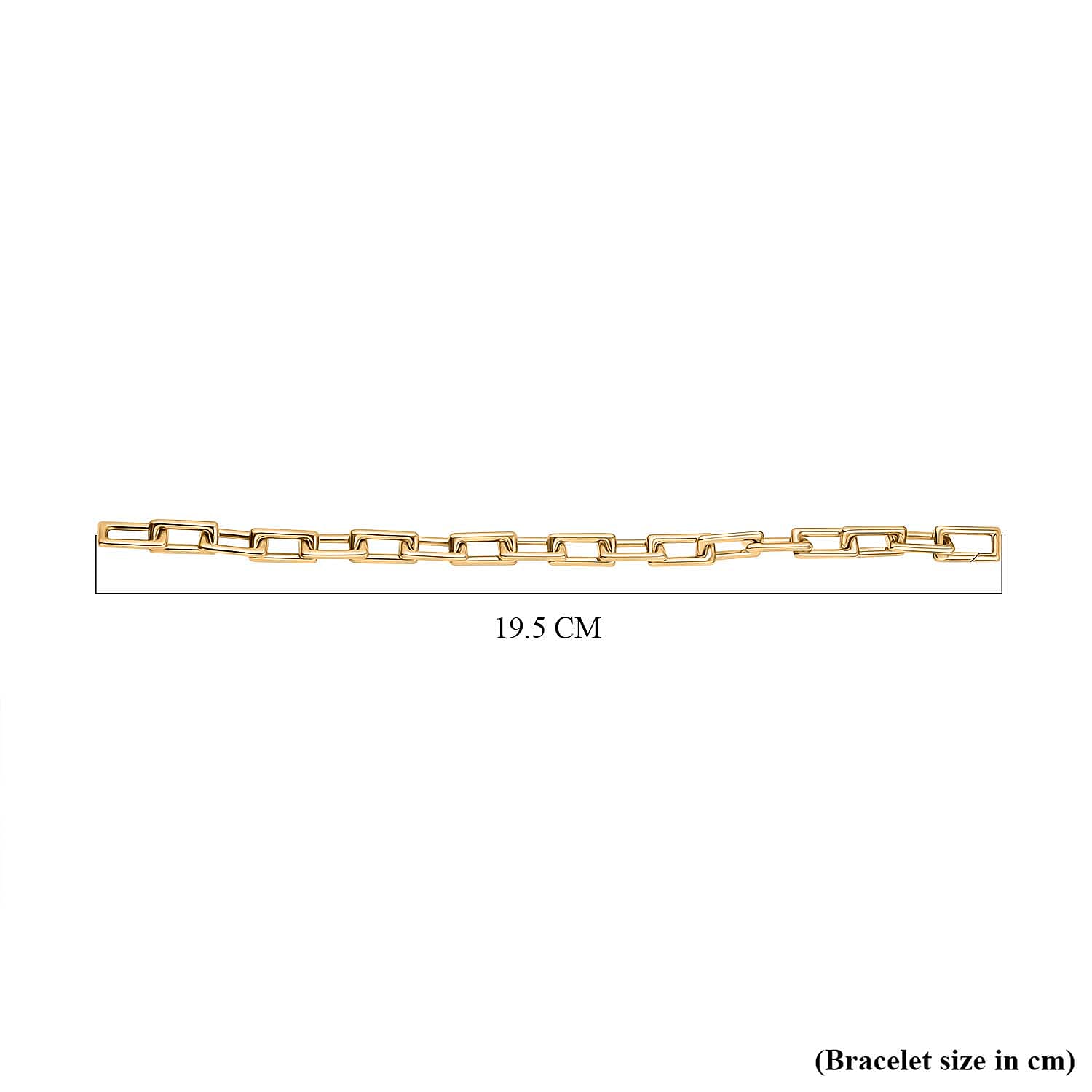 Italian Closeout Deal - 9K Yellow Gold Square Paperclip Bracelet (Size - 7.5),  Gold Wt. 7.35 Gms