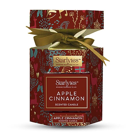 Starlytes Christmas Gift Pack Apple Cinnamon Scented Candles - Red