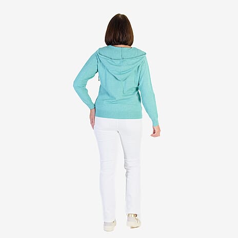 Mudflower Cable Zip Up Cardigan (Size 16) - Green