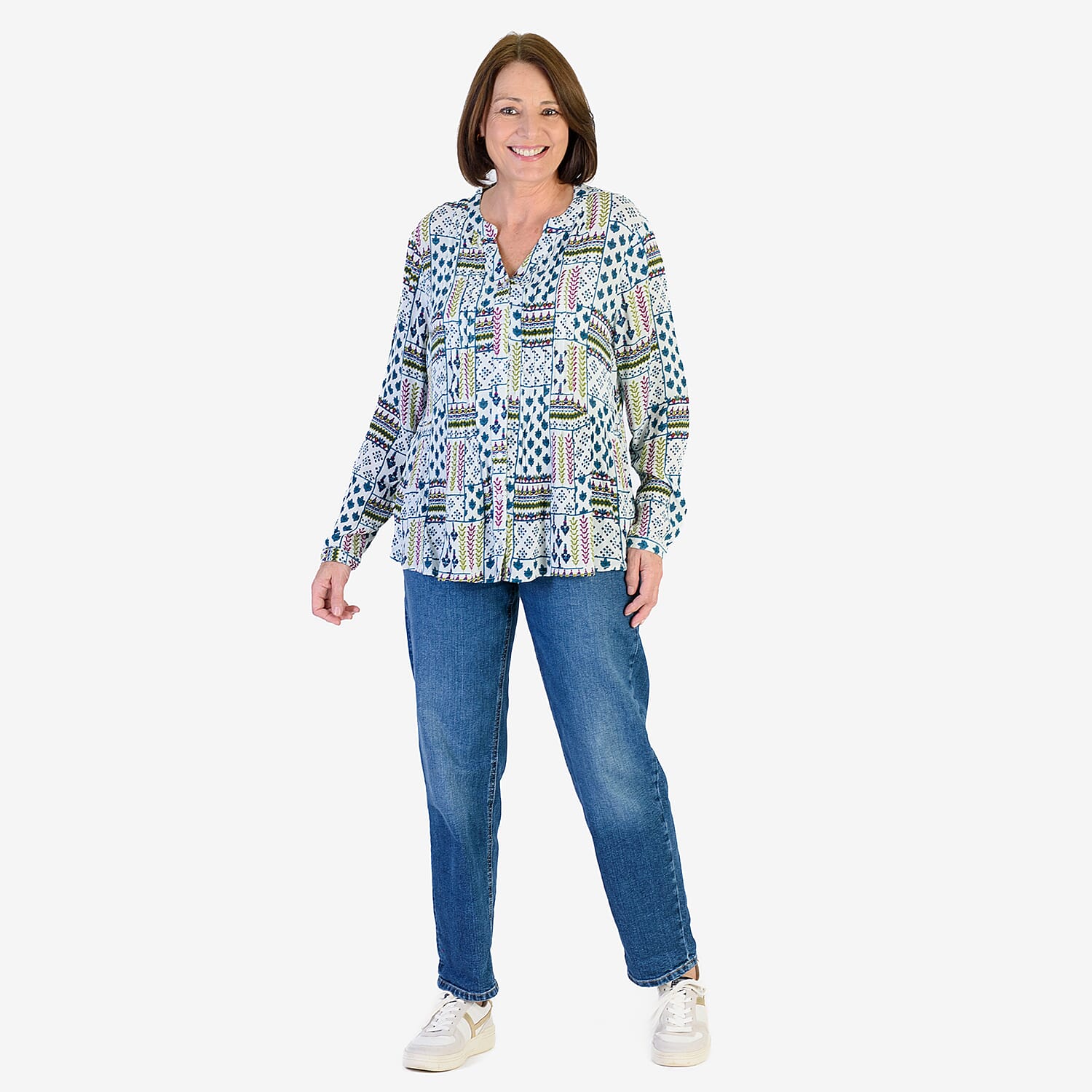 Mudflower-100-Viscose-Pinktuck-Printed-Shirt-Size-12-Pink