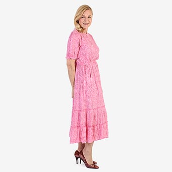 https://tjcuk.sirv.com/Products/79/6/7961184/Nabella-Ditsy-Flower-Print-Midi-Dress-with-Tiered-Skirt-Size-12-Pink_7961184_3.jpg?w=342&h=342